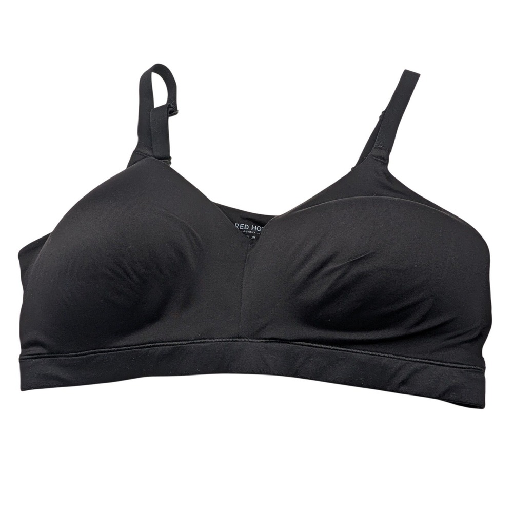 Red Hot by Spanx Bralette Black Wireless Seamless Adjustable Straps - XL